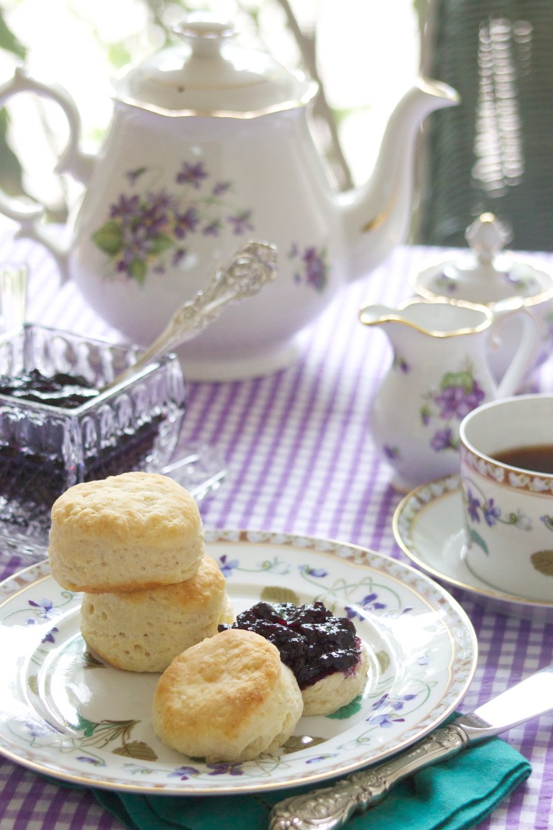 Blueberry jam & biscuits