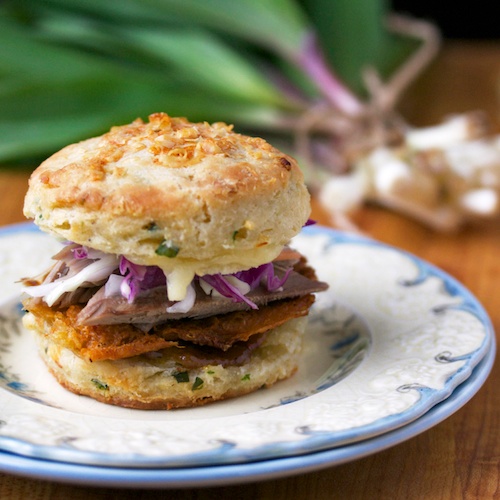 Ramp biscuit with duck and slaw