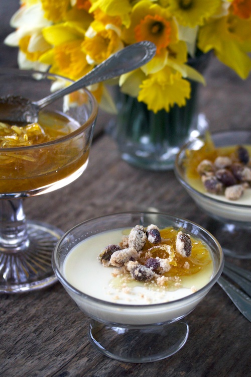Panna cotta and lemon marmalade