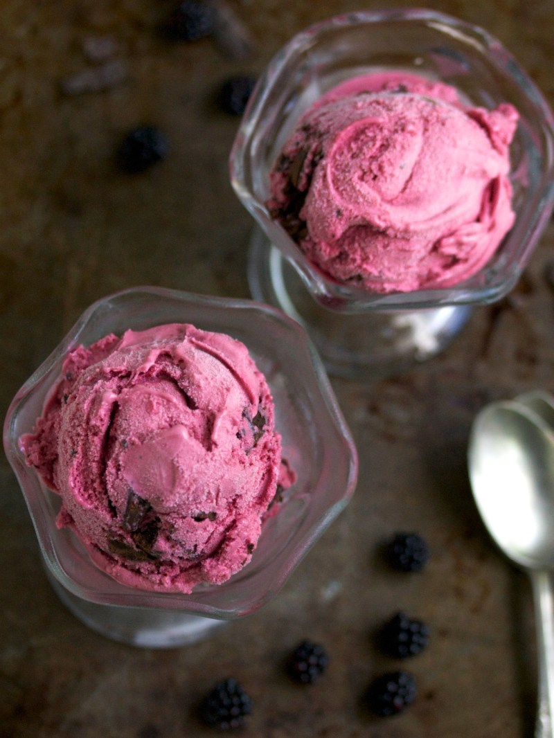 Blackberry chocolate chip ice cream