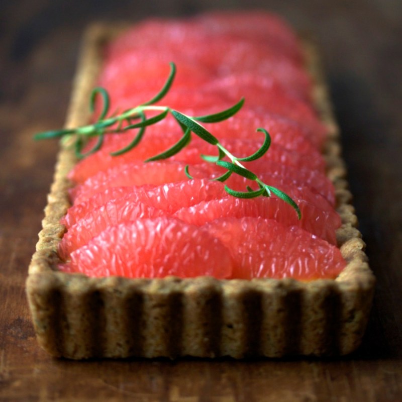 Rosemary grapefruit tart