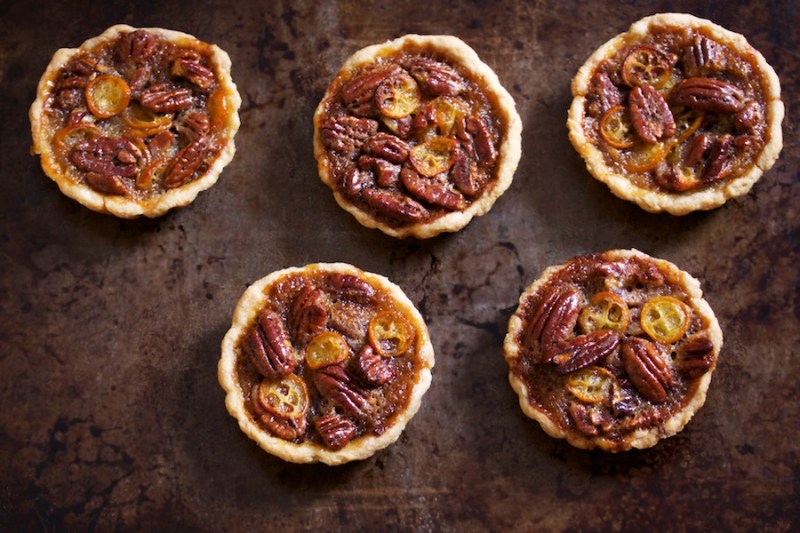 Kumquat pecan tarts