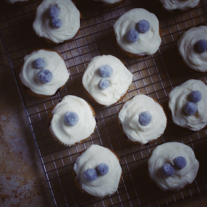 Banana Blueberry Poppy Seed Cupcakes