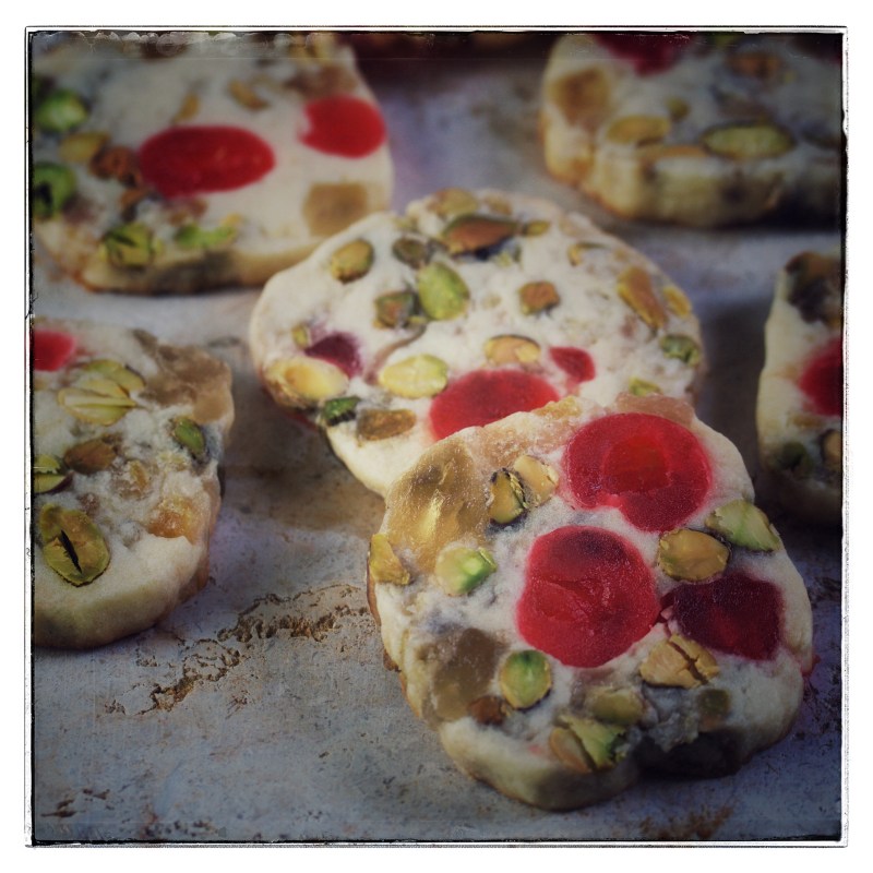 Ginger fruitcake icebox cookies