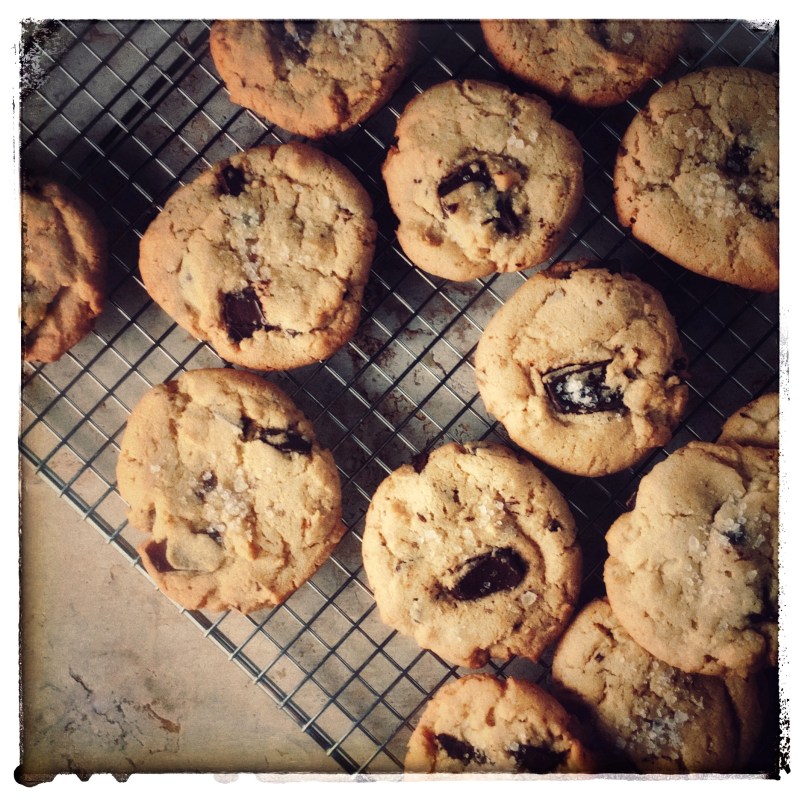 Salted tahini chocolate chip cookies